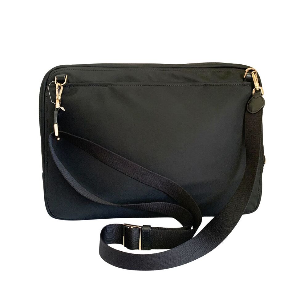 Kate Spade Chelsea Black Nylon Laptop Case Crossbody Gold Hardware - Picture 5 of 12